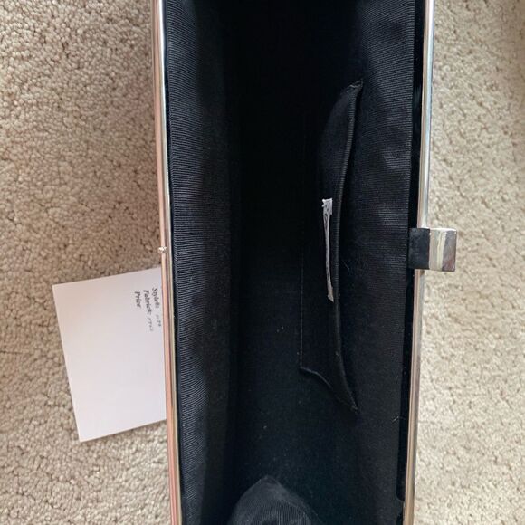 GLENDA GIES Black and Brown Framed Clutch - NEW - Picture 6 of 8